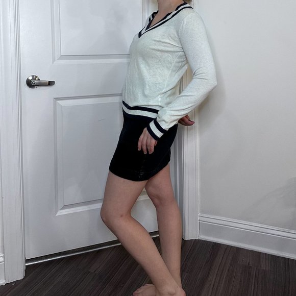 C&C California Cashmere Ivory Tennis Sweater - S - Picture 7 of 11